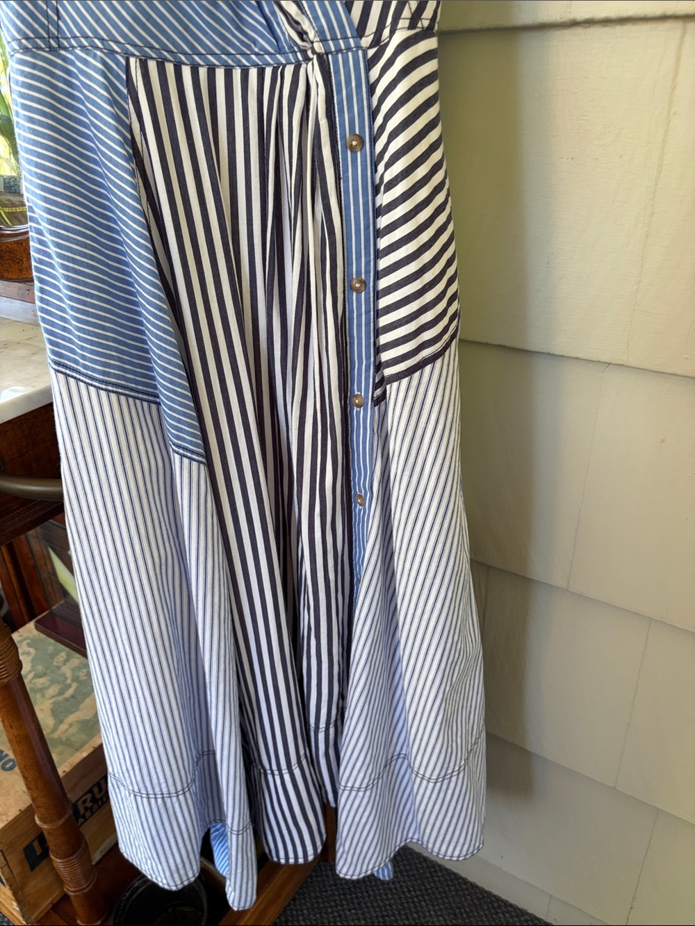 Anthropologie Pilcro Asymmetrical Button-Front Wrap Shirt Sleeveless Dress - Picture 8 of 11